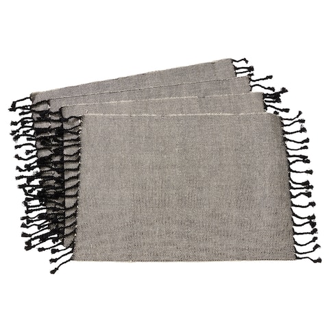 Tassel Design Jute and Cotton Table Mats (Set of 4)