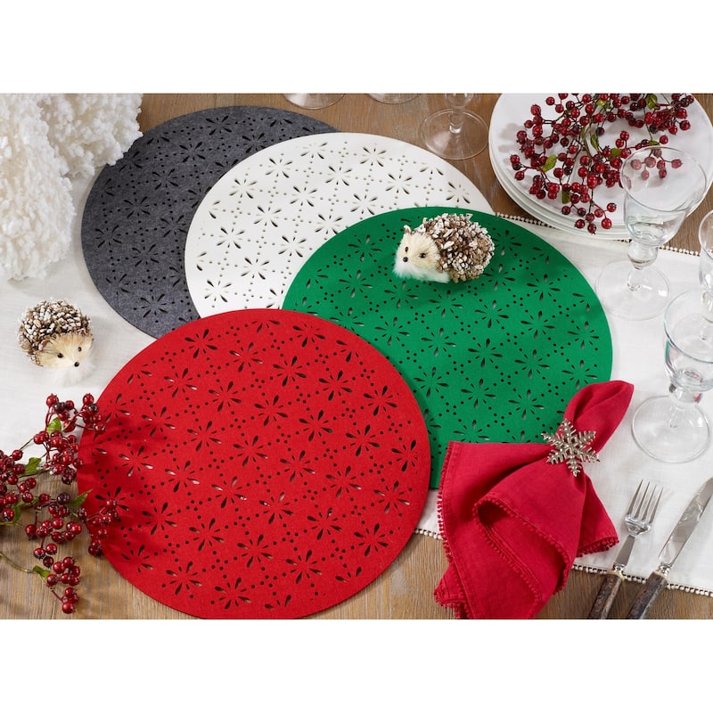 Round Cutwork Felt Table Mats (Set of 4)