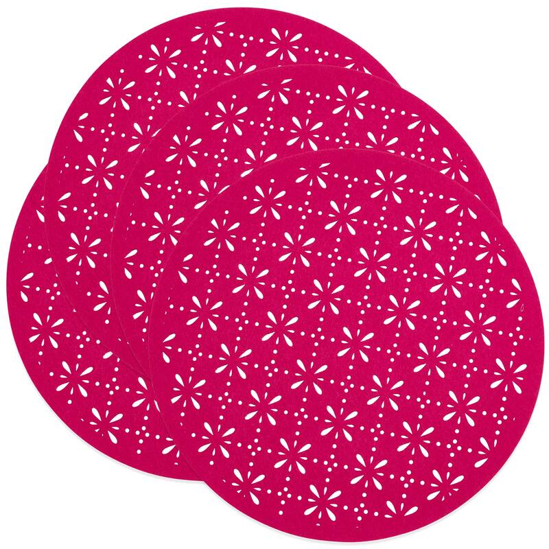Round Cutwork Felt Table Mats (Set of 4)