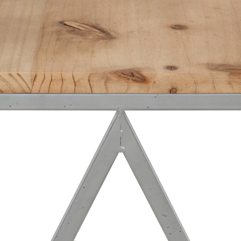Kate and Laurel Uzma 2-Set Nesting Metal/Wood End Tables