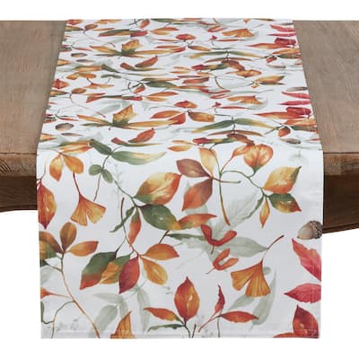 Fall Leaves Design Runner In Soft Tones