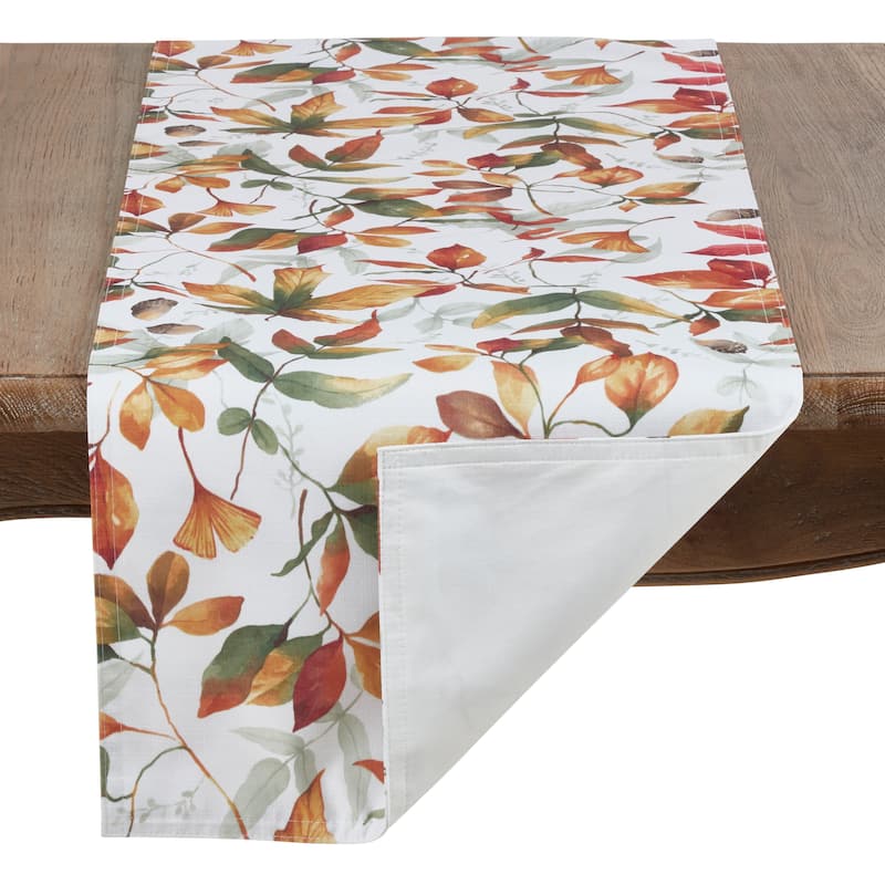 Fall Leaves Design Runner In Soft Tones