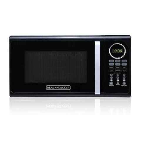 Black+Decker EM925ACP-P2 0.9-Cubic Foot Pull Handle Microwave, Black
