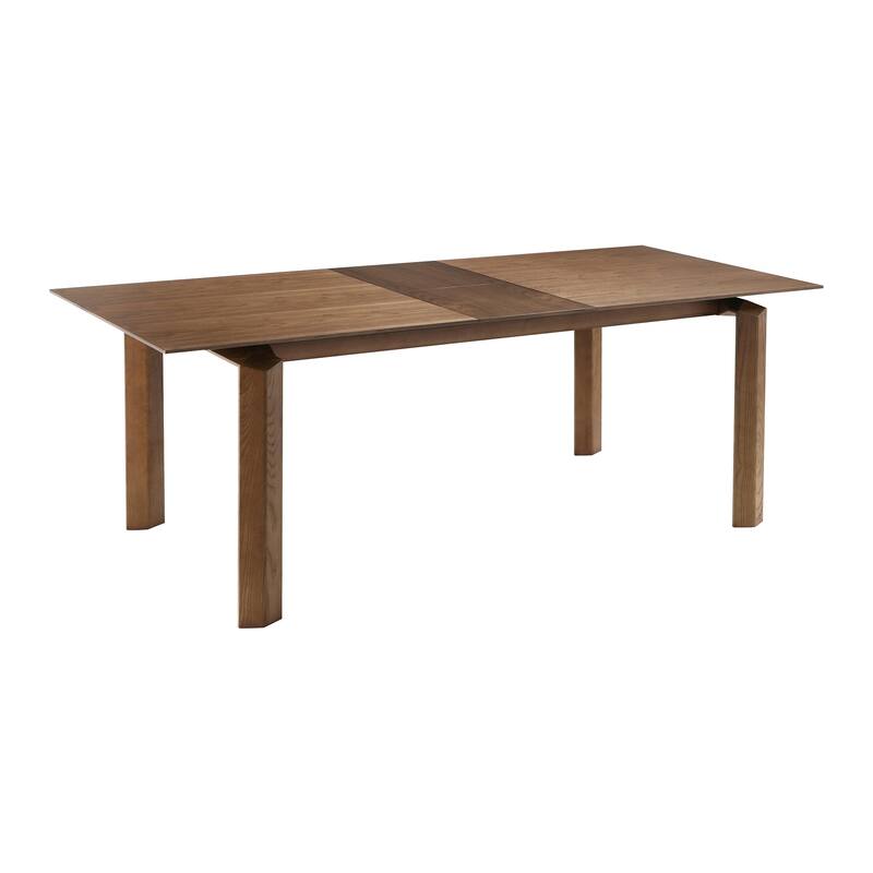 Treviso Mid Century Modern Extendable Dining Table in Walnut Finishwith Butterfly Leaf