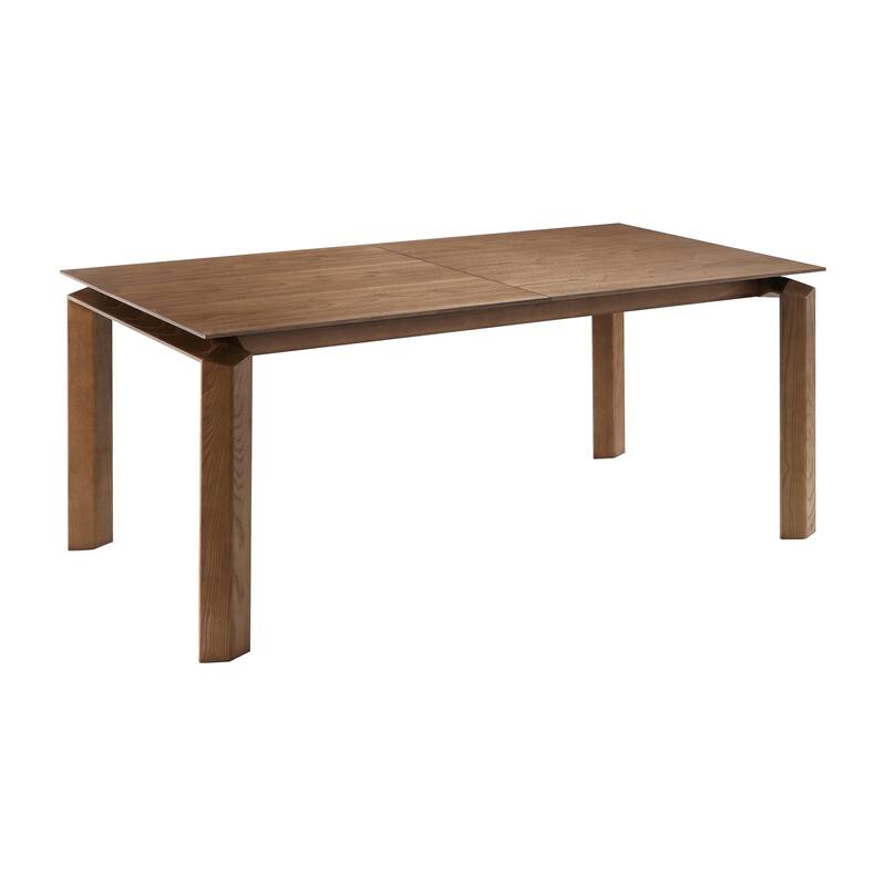 Treviso Mid Century Modern Extendable Dining Table in Walnut Finishwith Butterfly Leaf
