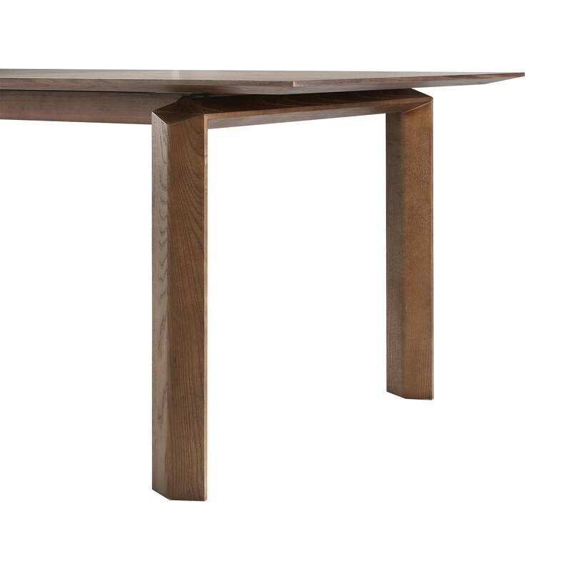 Treviso Mid Century Modern Extendable Dining Table in Walnut Finishwith Butterfly Leaf
