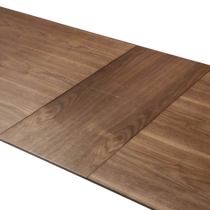 Treviso Mid Century Modern Extendable Dining Table in Walnut Finishwith Butterfly Leaf