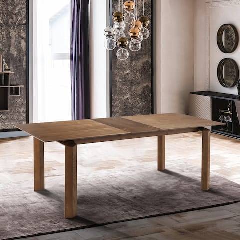 Treviso Mid-Century Extension Dining Table in Walnut Finish and Top