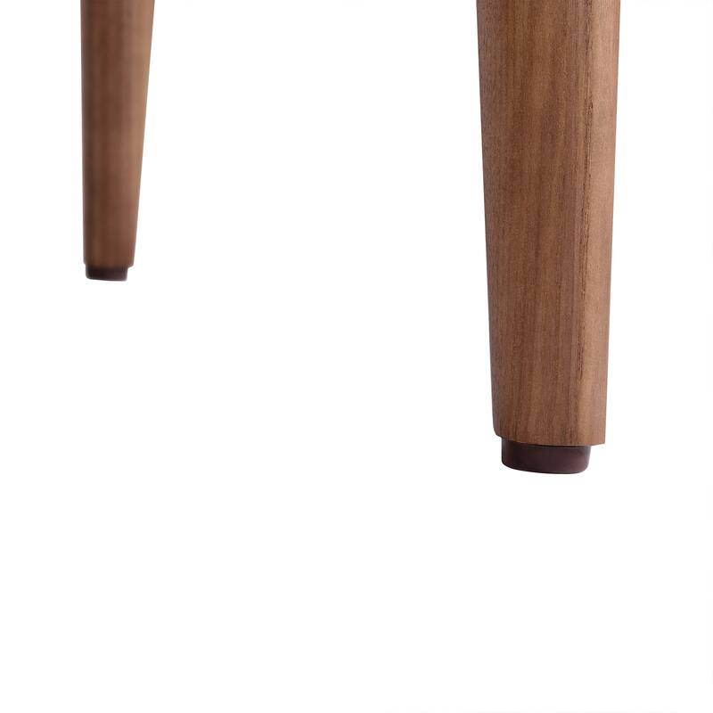 Armen Living Wade Mid-Century Dining Chair in Walnut Finish and Gray Fabric - Set of 2