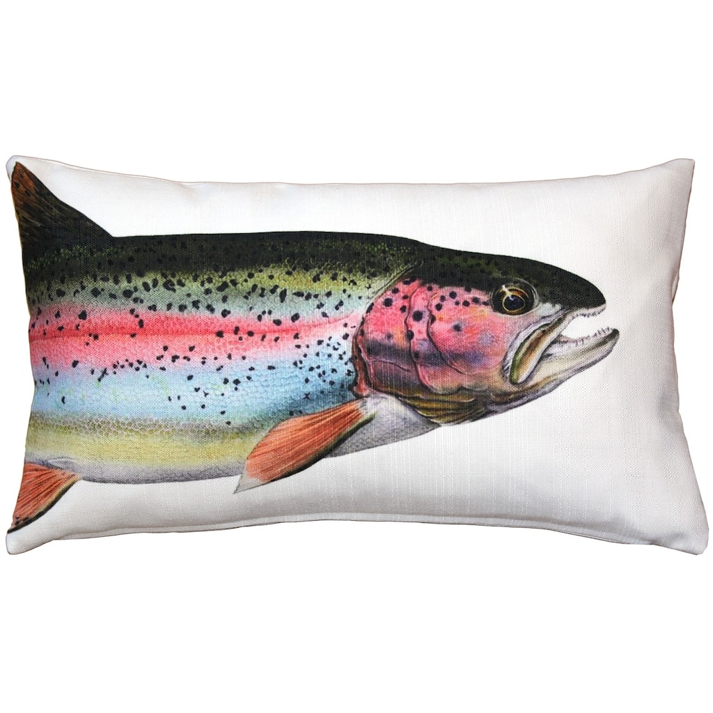 Rainbow Trout Fish 12x19 Throw Pillow with Polyfill Insert