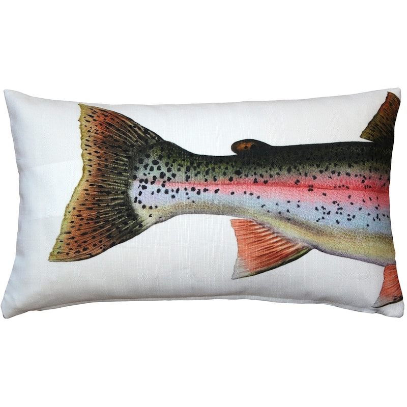 Rainbow Trout Fish 12x19 Throw Pillow with Polyfill Insert