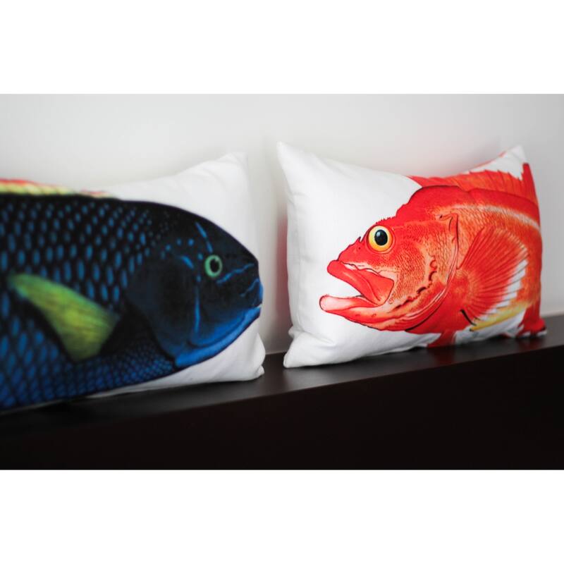 Goldfish Fish Pillow Orange 12x19 Throw Pillow with Polyfill Insert