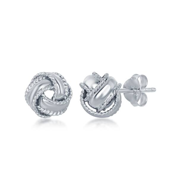 Sterling Silver Braided Knot Post Earrings 8mm x 8mm Sterling Silver Braided Knot Post Earrings 8mm x 8mm