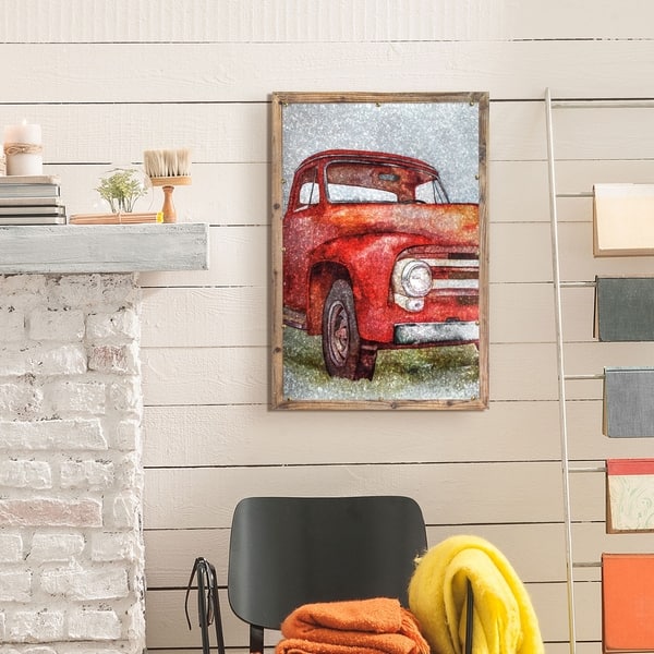 Shop American Art Decor Vintage Truck Print On Metal Farmhouse