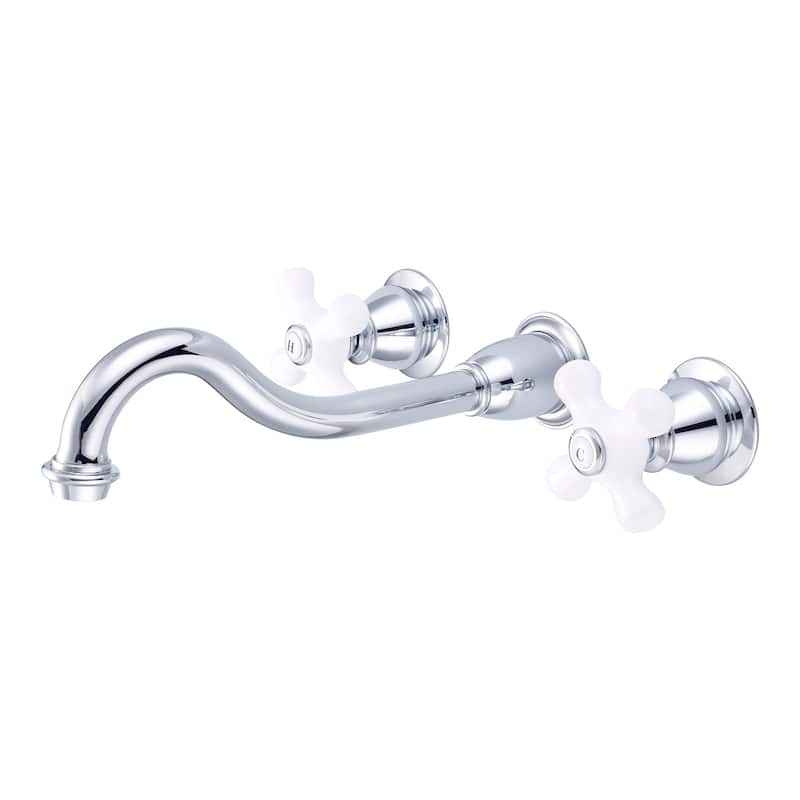 Elegant Spout Wall Mount Vessel/Lavatory Faucets in Chrome Finish