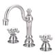 preview thumbnail 2 of 1, American 20th Century Classic Widespread Lavatory Faucets with Pop-Up Drain in Chrome Finish classic labeled metal cross handles