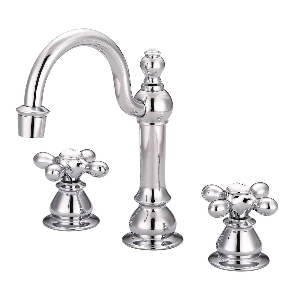 American 20th Century Classic Widespread Lavatory Faucets with Pop-Up Drain in Chrome Finish