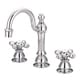 preview thumbnail 1 of 1, American 20th Century Classic Widespread Lavatory Faucets with Pop-Up Drain in Chrome Finish labeled metal cross handles