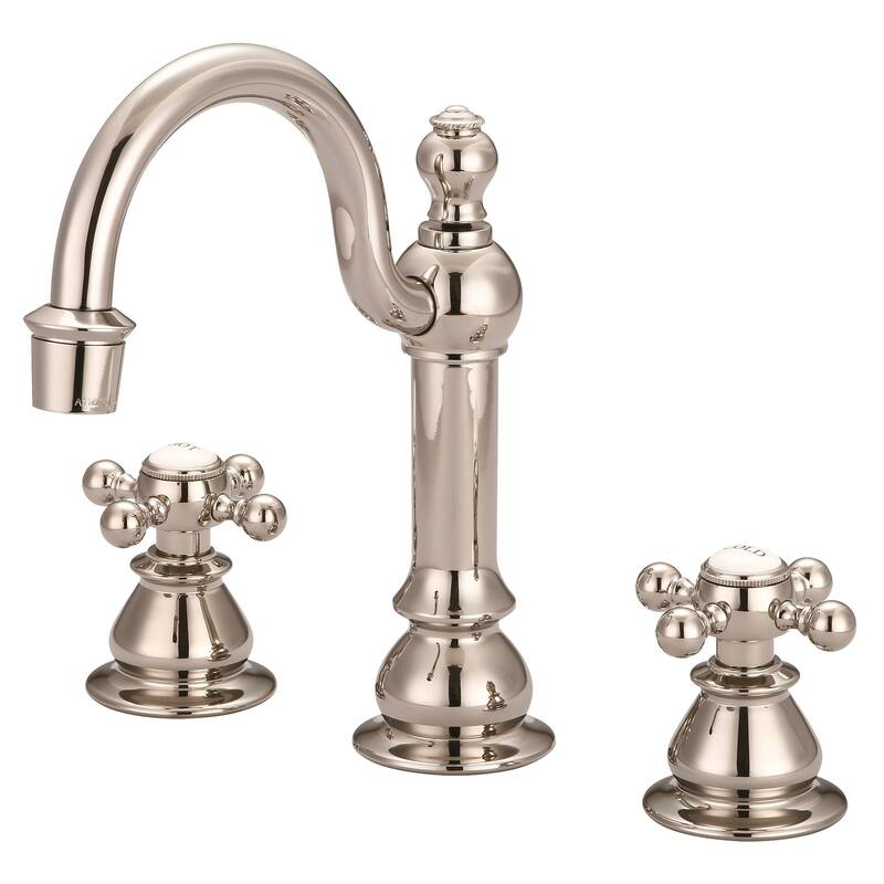 American 20th Century Classic Widespread Lavatory Faucets with Pop-Up Drain in Polished Nickel (PVD) Finish