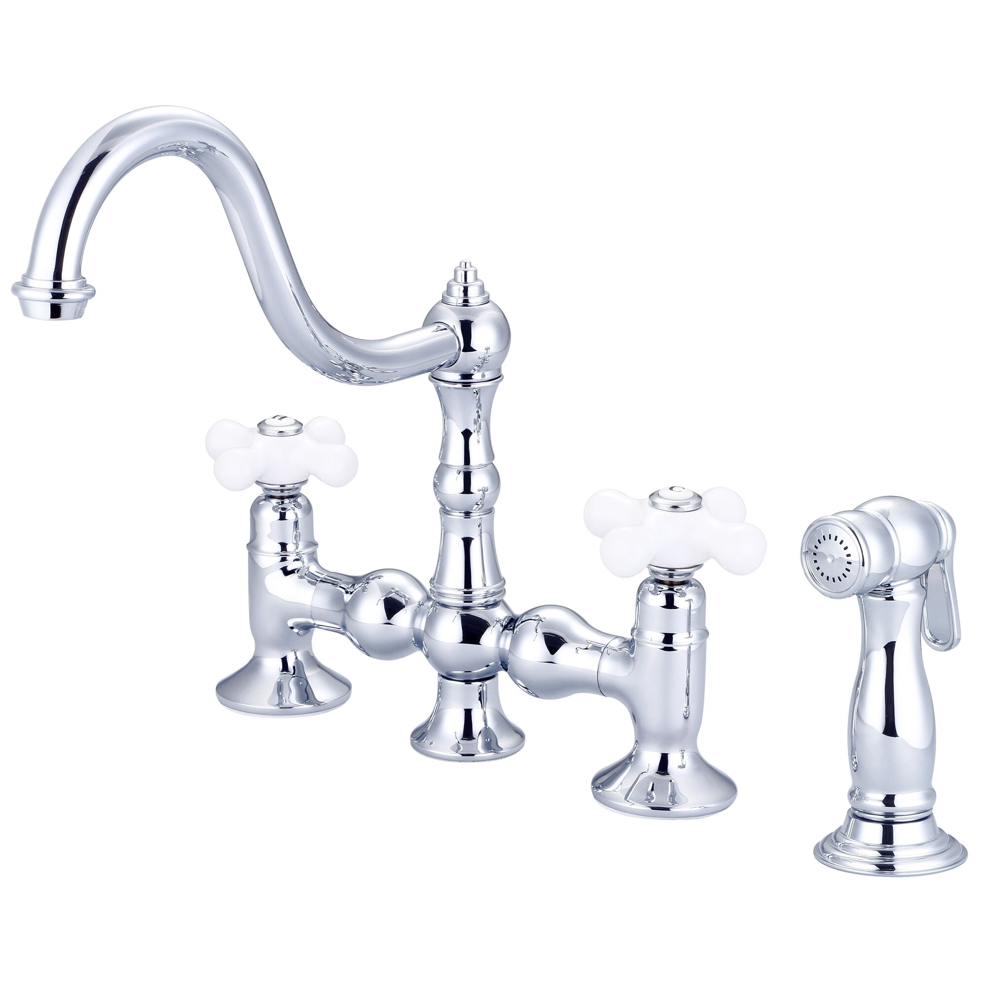 Shop Bridge Style Kitchen Faucet With Side Spray To Match In