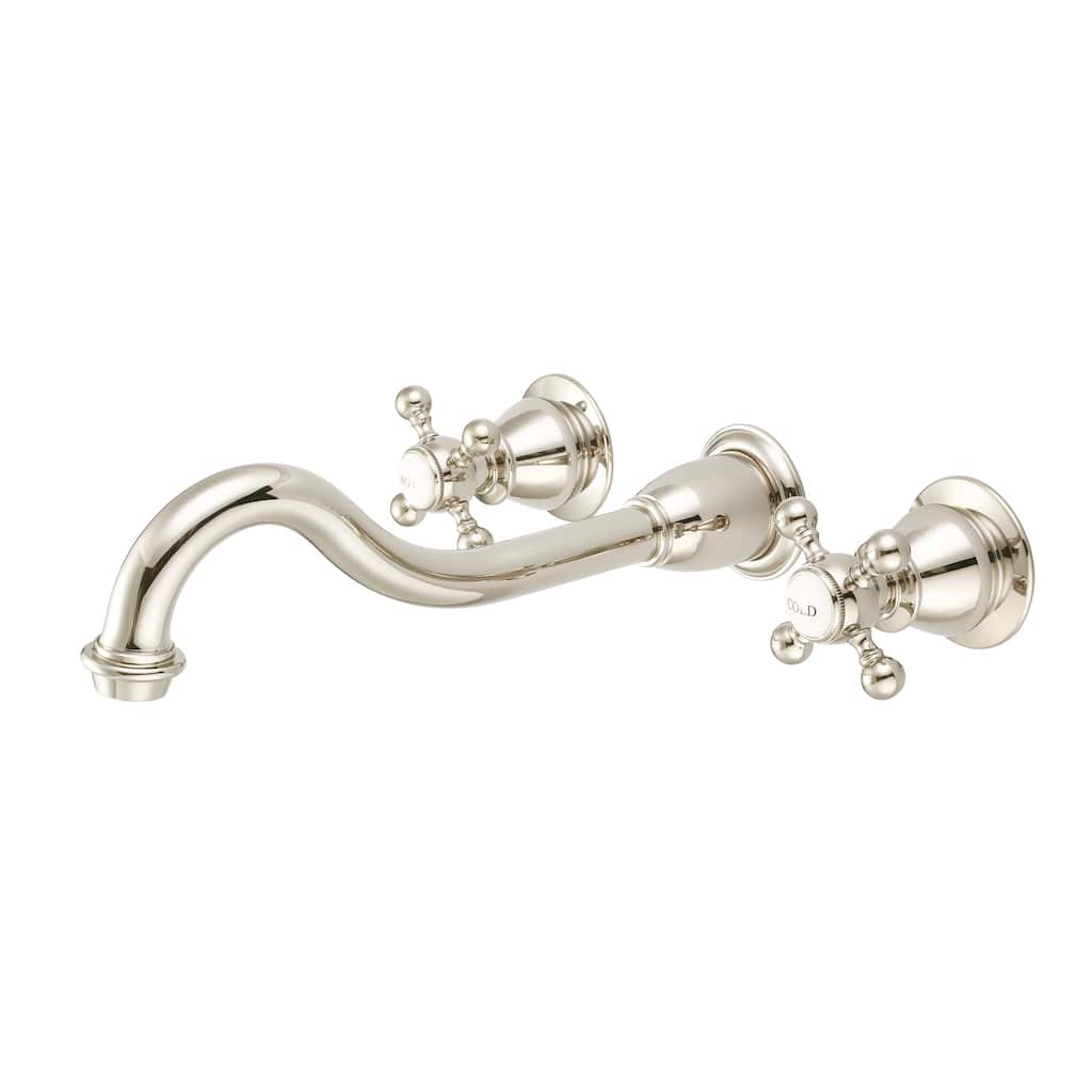 Elegant Spout Wall Mount Vessel/Lavatory Faucets in Polished Nickel (PVD) Finish