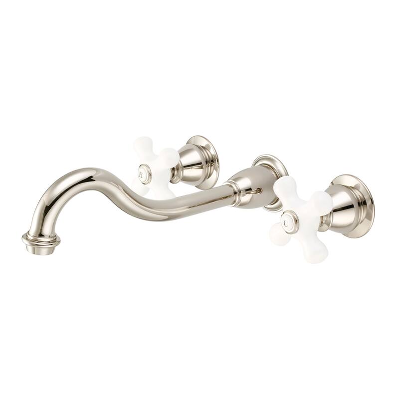 Elegant Spout Wall Mount Vessel/Lavatory Faucets in Polished Nickel (PVD) Finish