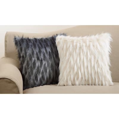 Faux Fur Design Throw Pillow