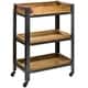 preview thumbnail 1 of 5, American Art Decor Wood Metal Rolling Storage Cart with Shelves - Farmhouse Furniture