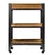 preview thumbnail 5 of 5, American Art Decor Wood Metal Rolling Storage Cart with Shelves - Farmhouse Furniture