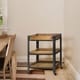 preview thumbnail 2 of 5, American Art Decor Wood Metal Rolling Storage Cart with Shelves - Farmhouse Furniture
