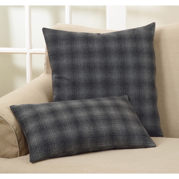 Plaid Wool Blend Down Filled Throw Pillow - Overstock - 22852216