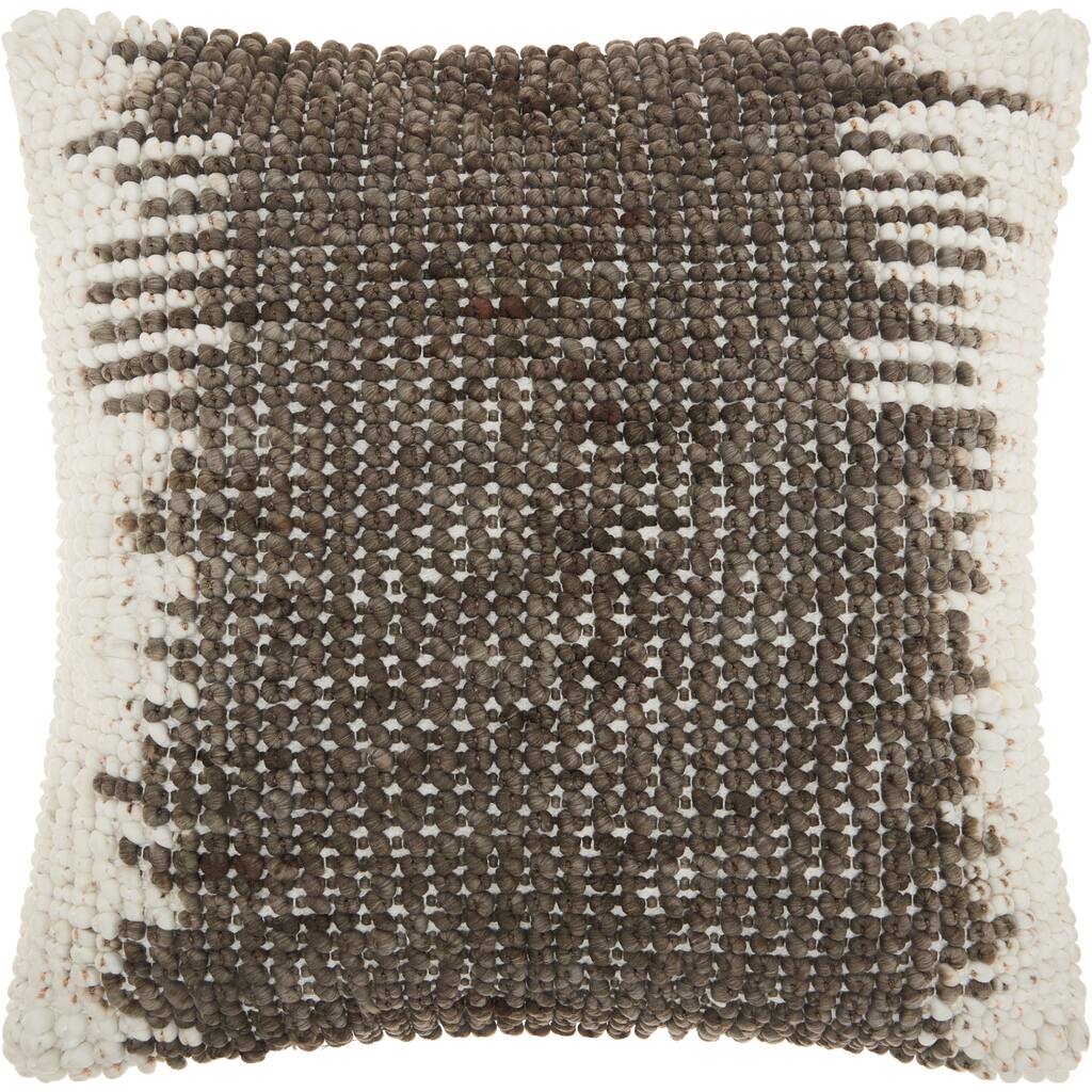 Mina Victory Life Styles Grey/White Throw Pillow (20 Inch x 20-Inch)