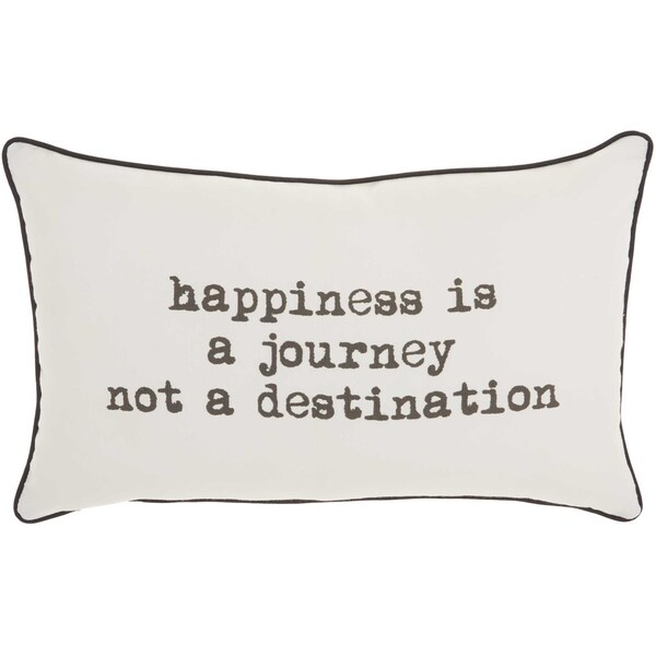Mina Victory Happiness Journey White Throw Pillow (12-Inch x 20-Inch)