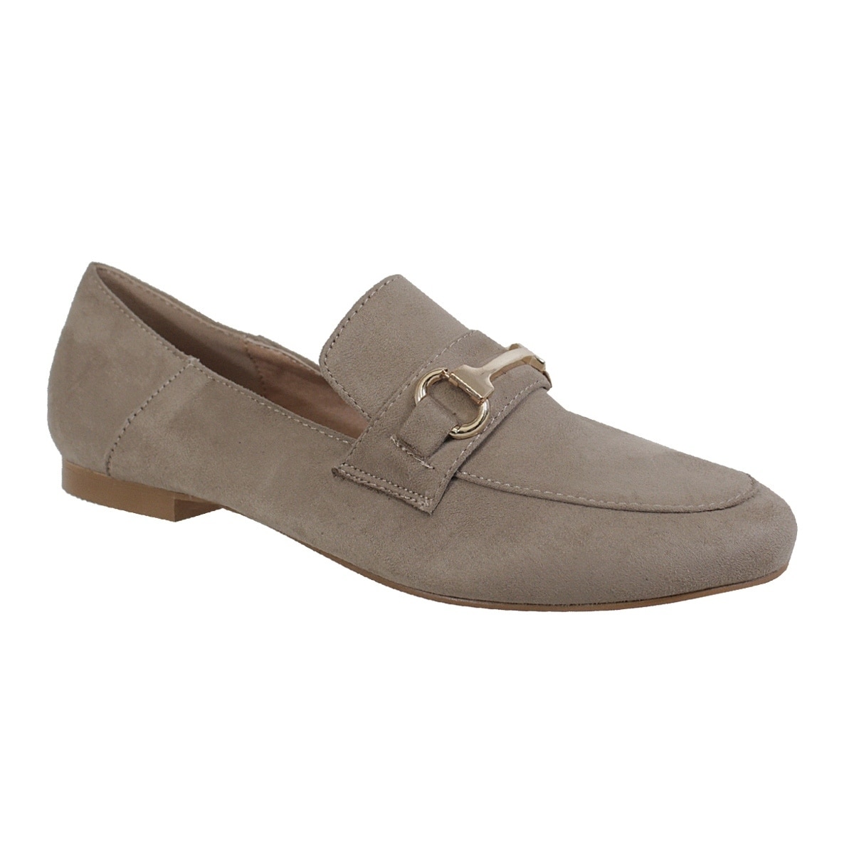 Yoki Womens Buckle Suede CHASLIE-15 Slip-on Flat Loafers