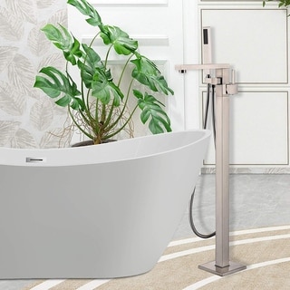 Brushed Nickel Bathroom Sink Faucet Deck Mount Bathtub Hot Cold Mixer Tap lbn018 