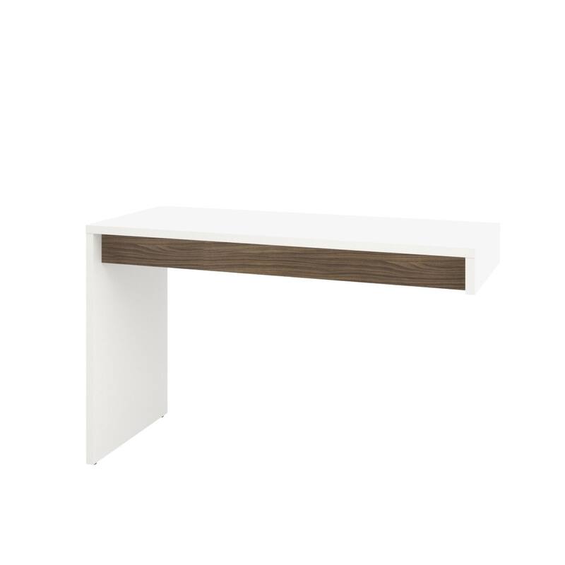 Nexera Liber-T Reversible Desk Panel, White and Walnut - Multi - Matte