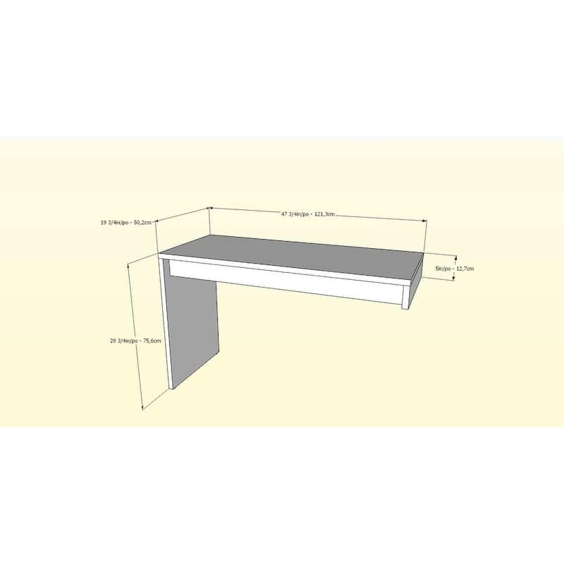 Nexera Liber-T Reversible Desk Panel, White and Walnut
