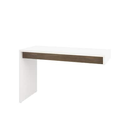 Nexera Liber-T Reversible Desk Panel, White and Walnut