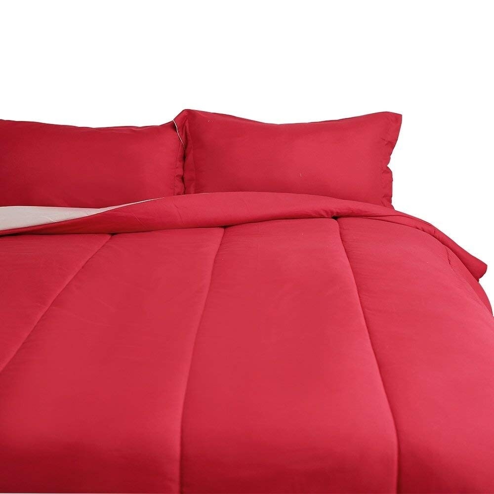 Shop Honeymoon Twin Comforter Set Reversible 2pc Red And Tan