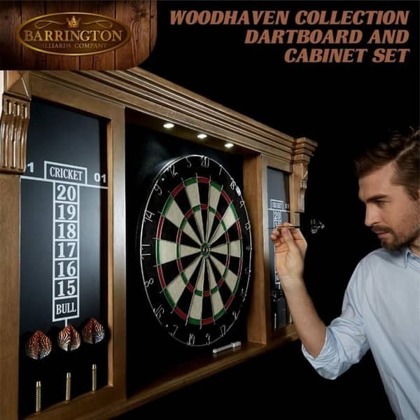 Shop Barrington Woodhaven Premium Bristle Dartboard Cabinet Set