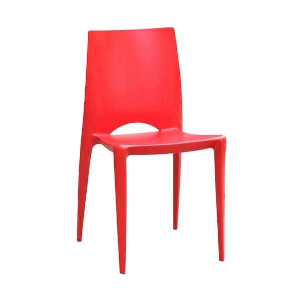 Fine Mod Imports Molded Frame Square Dining Chair - Red - Bed Bath ...