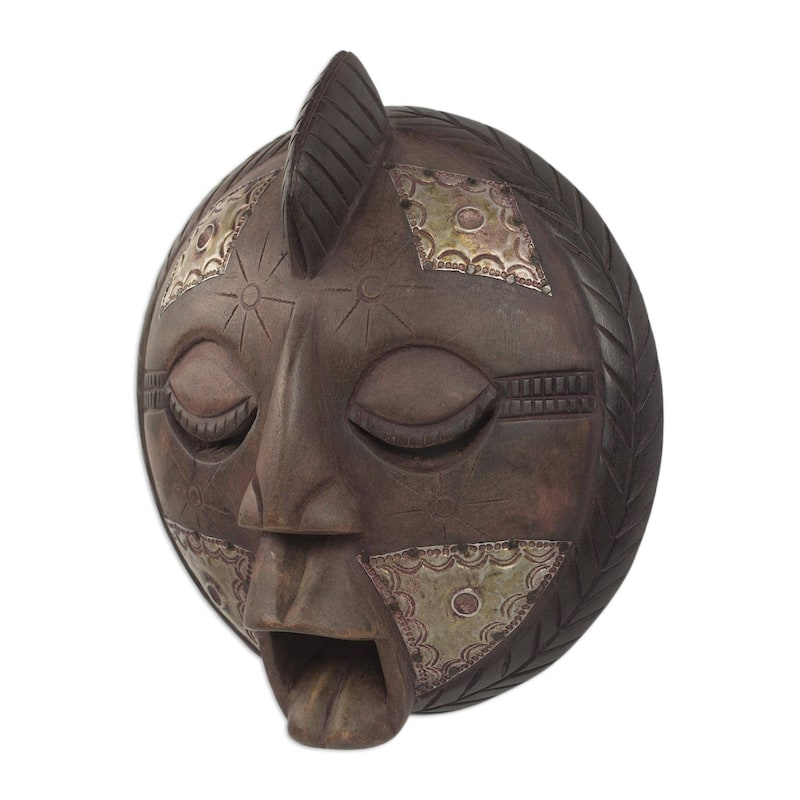 Handmade Mystic Akan Wood Mask (Ghana)