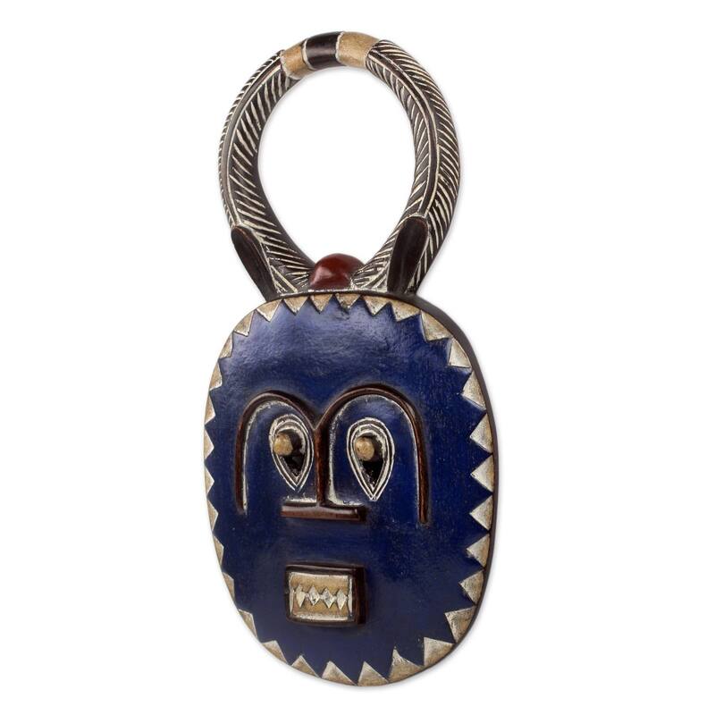 Handmade Baule Moon Blessing Wood Mask (Ghana)