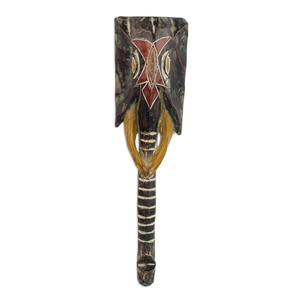Elephant Trunk African Wood Mask
