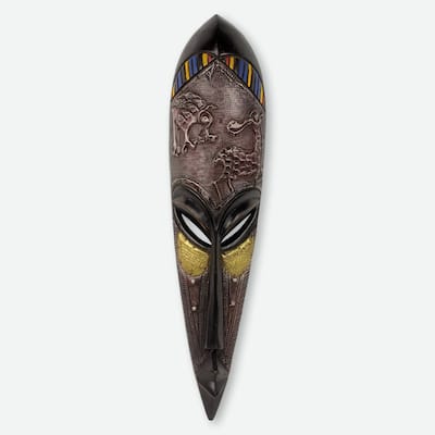 Handmade Fafa African Wood Mask (Ghana)