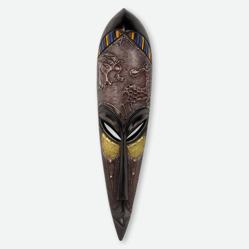 Handmade Fafa African Wood Mask (Ghana)