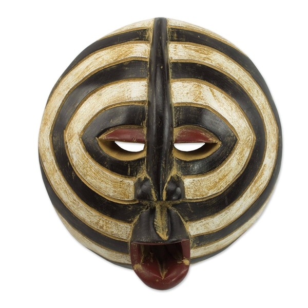Handmade Baluba Rings Wood Mask (Ghana)