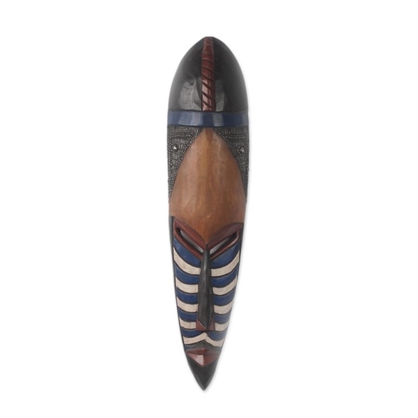 Ghanaian Princess African Wood And Aluminum Mask - Ghana