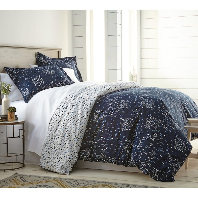 Vilano Choice Premium Ultra Soft Botanical Printed 3-piece Duvet Cover - navy botanical/ white botanical - Full - Queen