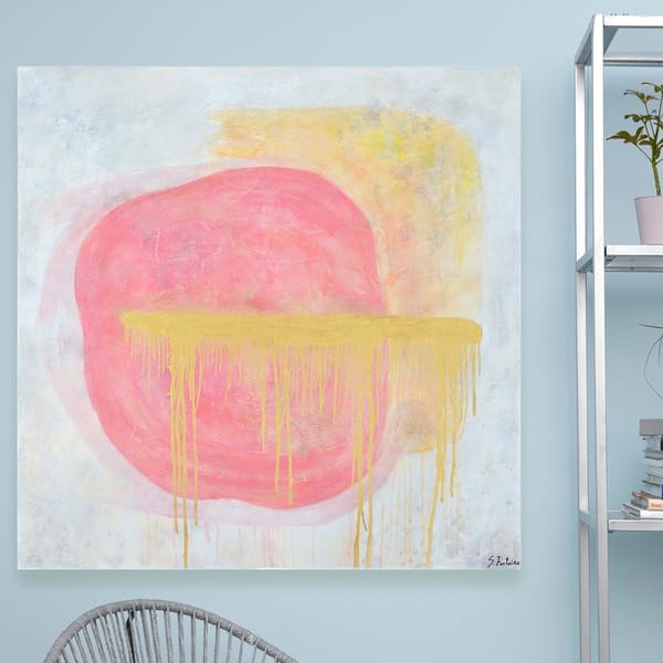 Shop Strick Bolton Unframed Grey Pink Canvas Oil Painting On